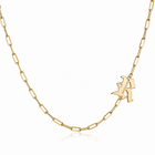 Gothic Side Initial Paperclip Necklace
