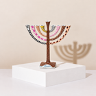 Crescent Grace Hand-Painted Enamel Menorah