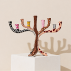 Branching Hand-Painted Enamel Menorah