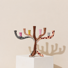 Branching Hand-Painted Enamel Menorah