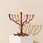 Rooted Tree of Life Hand-Painted Enamel Menorah