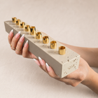 Natural Travertine Hanukkah Menorah | ROMA