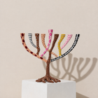 Rooted Branches Hand-Painted Enamel Menorah
