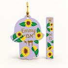 Custom Sunflower Hamsa & Mezuzah Set