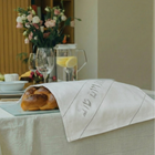 Elegant, clean and minimalist challah cover made of linen fabric - Pure White Series