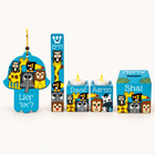 Custom Zoo Animals Hamsa, Mezuzah, Shabbat Candles & Tzedakah Box Set