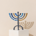 Luxury Judaica Menorah, Hand-Crafted Enamel – The Classic Premium Series