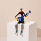Musician Multicolor Hand-Painted Enamel Sculpture