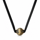Bronze Lion Leather Wrap Necklace