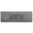 A designed sign for the entrance to a house with names made of natural concrete in gray with engraving - Concrete Chic series