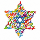 Colorful Birds Star of David Metal Wall Art