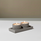 Minimalist Shabbat Candle Holder Set with Concrete Tray – Pure Line Series
