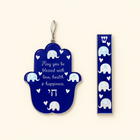 Baby Elephant Acrylic Hamsa Mezuzah Set