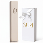Nordic Concrete Mezuzah Case in Cream White | Street
