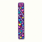 Custom Name Colorful Hearts Mezuzah Case