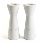 Concrete Candle Holder Pair for Shabbat – Aura Series