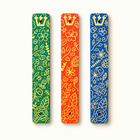 Customized Gold Floral Mezuzah Case Set