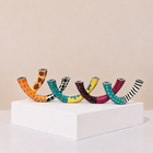 Ribbon Sculptural Hand-Painted Enamel Menorah