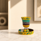 Curved Artisan Enamel Kiddush Cup