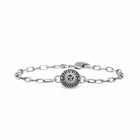 Sterling Silver Sun Medallion Link Bracelet
