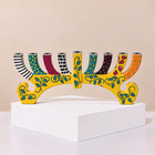 Curved Harmony Hand-Painted Enamel Menorah