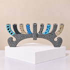 Flowing Mosaic Enamel Menorah