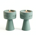 Chic Concrete Shabbat Candle Holder Set – Solura Series