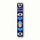 Personalized Evil Eye Hearts Mezuzah Case