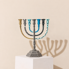 Seven Branches Mosaic Enamel Menorah