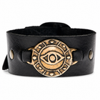 Bronze Eye Leather Cuff Bracelet