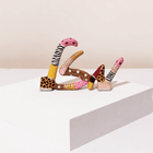 Colorful Hebrew Typography Hand-Painted Enamel Art