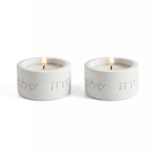 Elegant Shabbat Candle Holder Pair from Concrete - Flow Series
