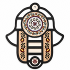 Colorful Stained Glass Hamsa Metal Wall Art