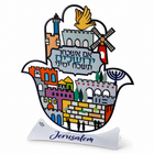 Jerusalem Skyline Hamsa Desktop Art