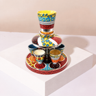 Six-Cup Wine Enamel Serving Set