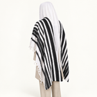 Men's Premium Fine Wool Tallit Prayer Shawl - Black
