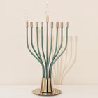 A huge Chanukah menorah with a spectacular design made of nickel and gold plating - The Holy Spirit Series