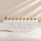 Half-Moon Concrete Hanukkah Menorah | LUNA