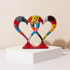 Twin Hearts Enamel Sculpture