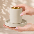 Modern smooth concrete Kiddush cup | Sand | Eden Model