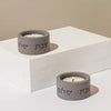 A pair of clean concrete candlehold for sitting in classic shades - Concrete Flow Series (Copy)