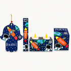 Custom Astronaut Space Hamsa, Mezuzah, Tzedakah Box & Shabbat Candle Set