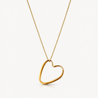 24K Gold Plated Open Heart Necklace