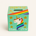 Customized Unicorn Rainbow Tzedakah Box