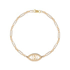 Evil Eye Paperclip Bracelet