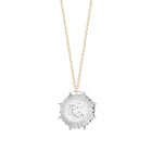 Crescent Moon & Stars Medallion Necklace