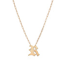 Gothic Initial Paperclip Necklace