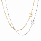 Hebrew Side Initial Paperclip Necklace