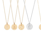 Initial Disc Pendant Necklace