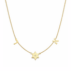 Initials Star of David Diamond Necklace